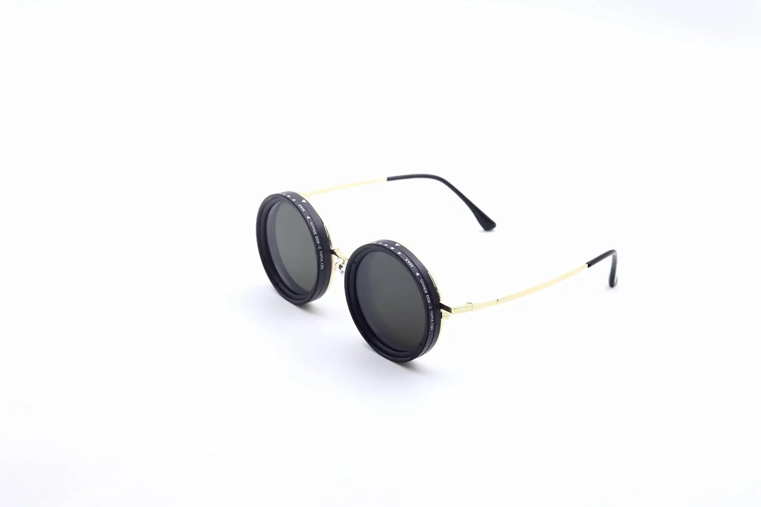 Adjustable Tint Sunglasses, 1-9 Gears Rounded Polarized Glasses with ND Filter Lenses, for Men Beach Shady Fishing Driving