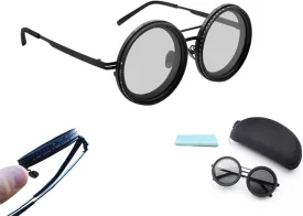 Adjustable Tint Sunglasses, 1-9 Gears Rounded Polarized Glasses with ND Filter Lenses, for Men Beach Shady Fishing Driving
