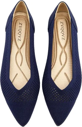 Ballet Flats Shoes for Women Knit Mesh Flats Shoes Womens Dressy Comfortable Pointed Toe Washable Slip On Flat