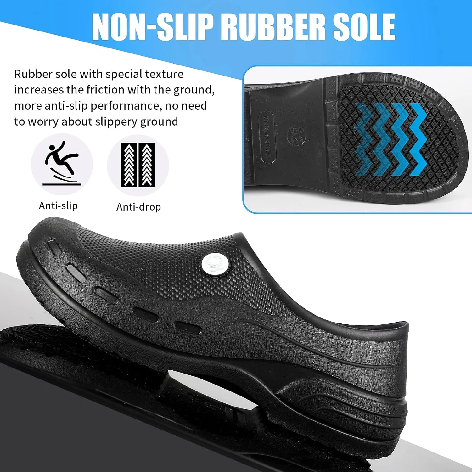 Chef Shoes for Men Non Slip Nursing Clogs Food Service Water Proof Oil Resistant Work Shoes for Kitchen Garden Restaurant Indoor Outdoor Unisex Shoes