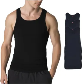 Hanes Men??s Tall 100% Cotton Ribbed Tank Tagless Undershirts, Multipack