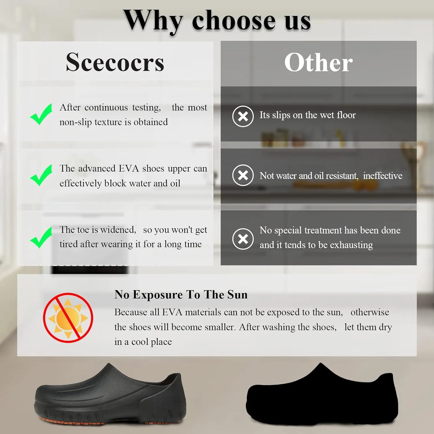 Men's Non Slip Work Shoes for Chef, Oil Resistant Chef Shoes for Men, Food Service Shoes for Restaurant, Zapatos de Cocina para Hombres