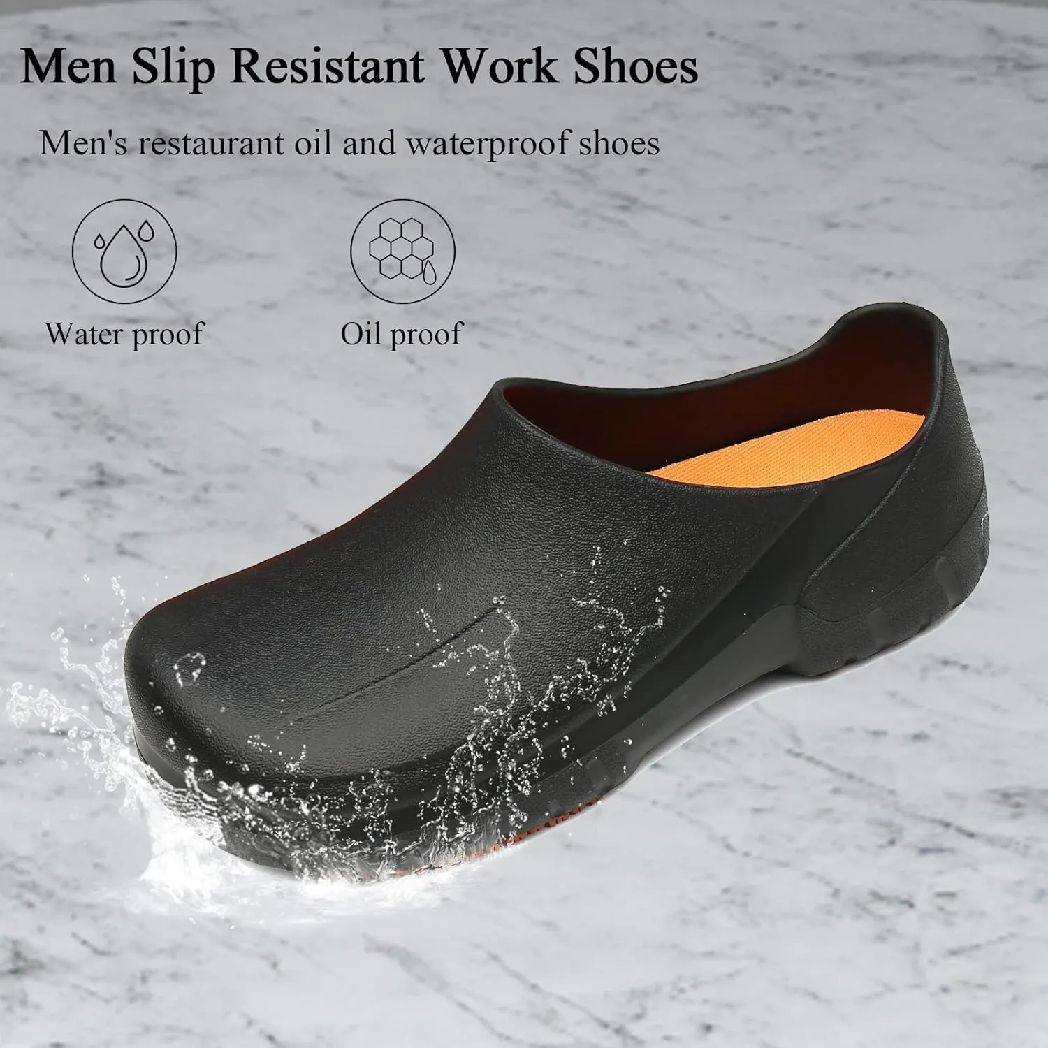 Men's Non Slip Work Shoes for Chef, Oil Resistant Chef Shoes for Men, Food Service Shoes for Restaurant, Zapatos de Cocina para Hombres