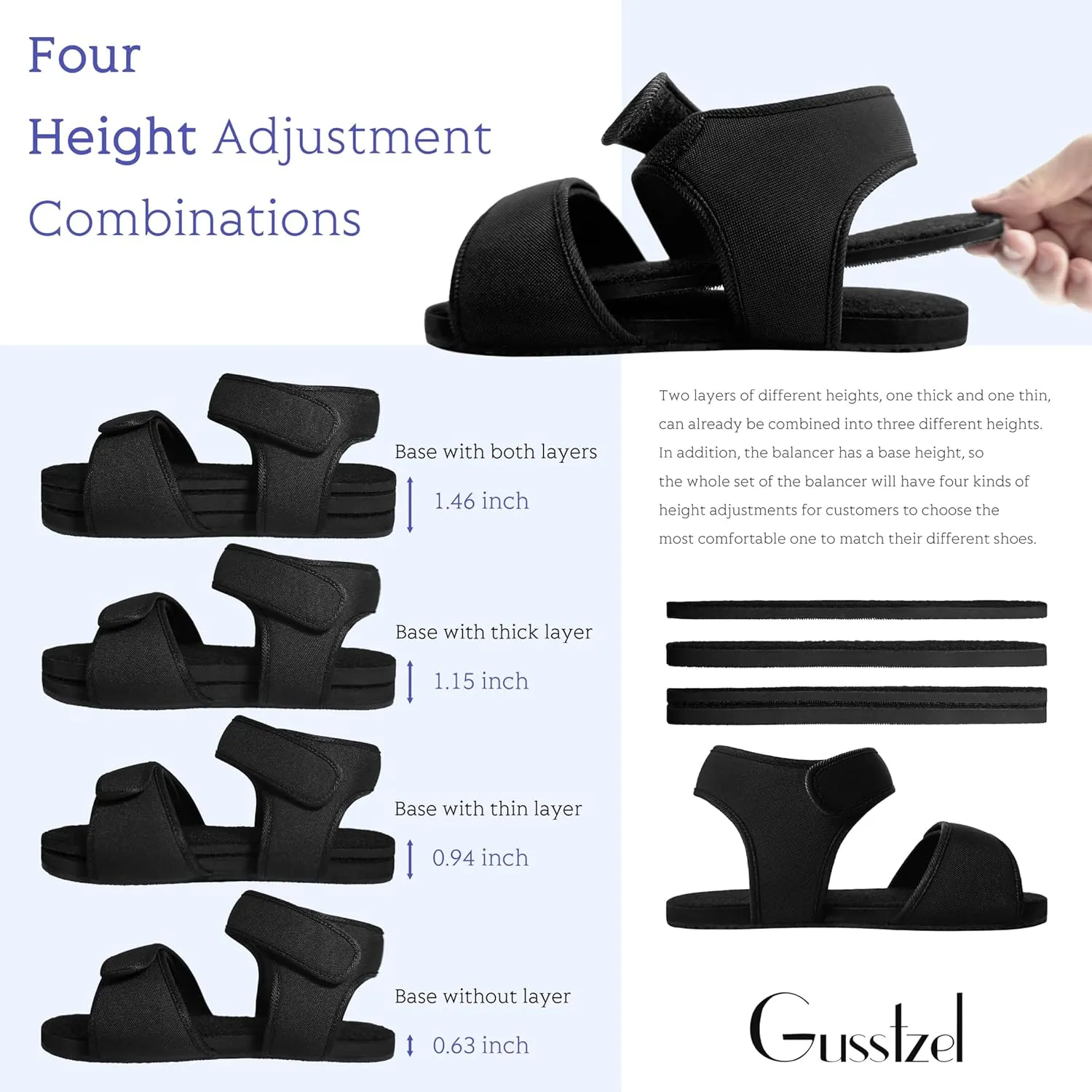 Professional Shoe Lift for Uneven Legs, Shoe balancer, Shoe Leveler for Walking Boot, Even Up for Men & Women