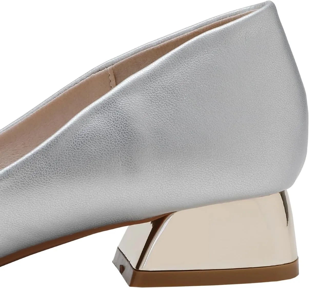 Women's Pumps, Closed Toe Chunky Heels for Women, Comfortable Work Pumps Shoes, Pointed Toe Rhinestones Dress Wedding Pumps for Women