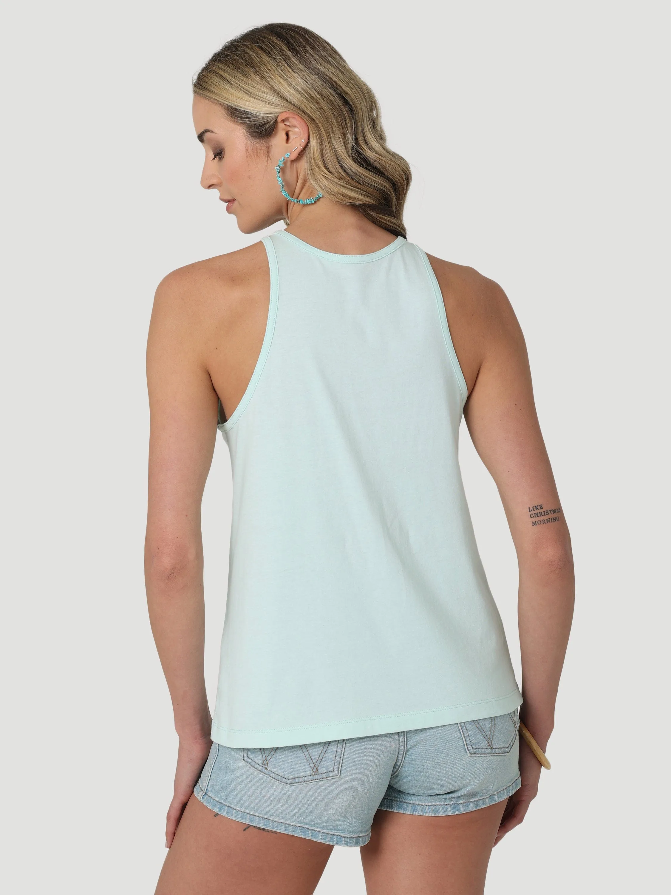 Wrangler Women's Blue Opal Cowgirl Boots Sunset Goddess Sleeveless Tank 112330045